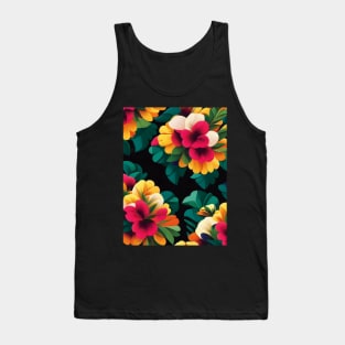 Begonias Dark Abstract Artwork Tank Top